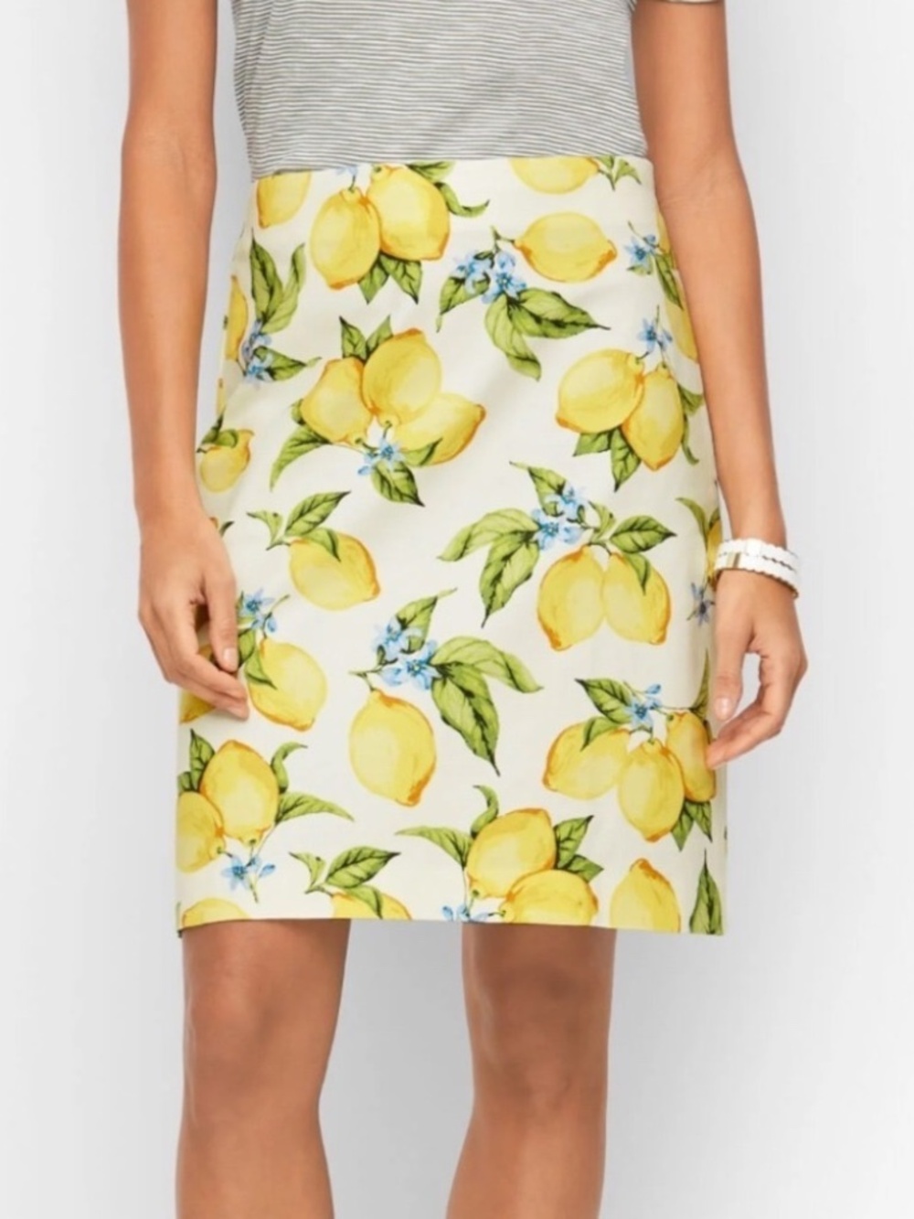 Talbots Summer Skirt - Knee Length - Lemons! - Size 6 - NWT